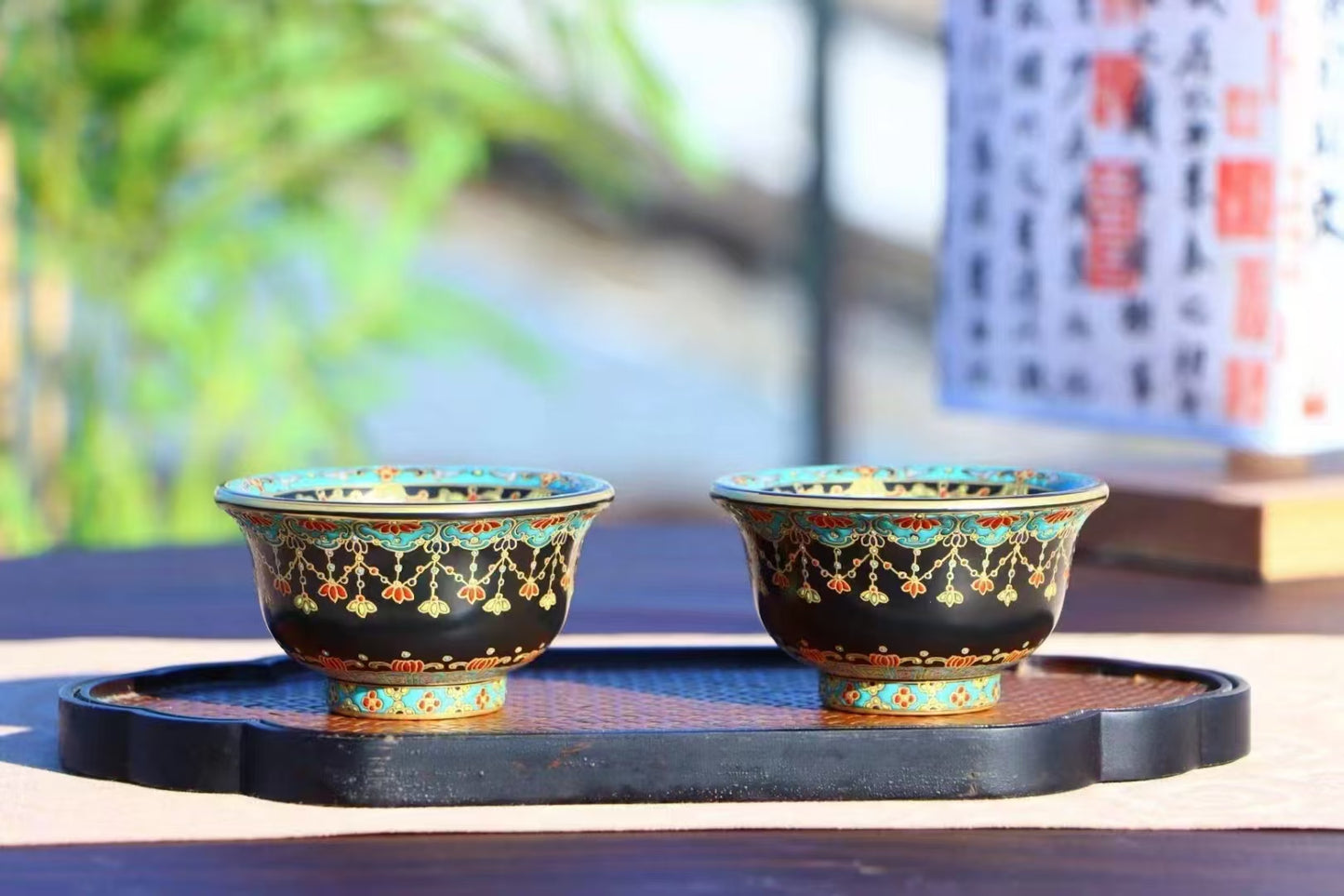 Ebony Glazed Dunhuang Pressed Hand Cup🌸