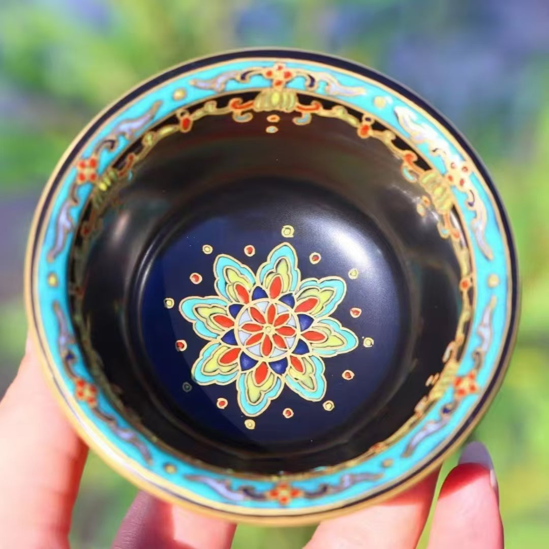 Ebony Glazed Dunhuang Pressed Hand Cup🌸