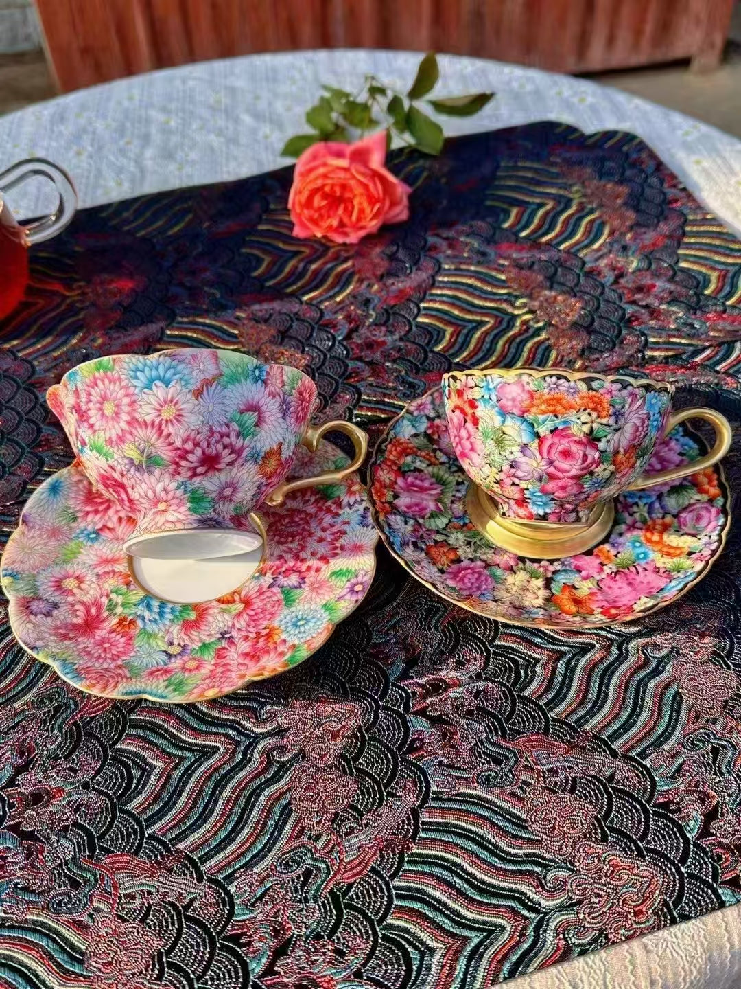 Enamel Kaleidoscope Coffee Cup