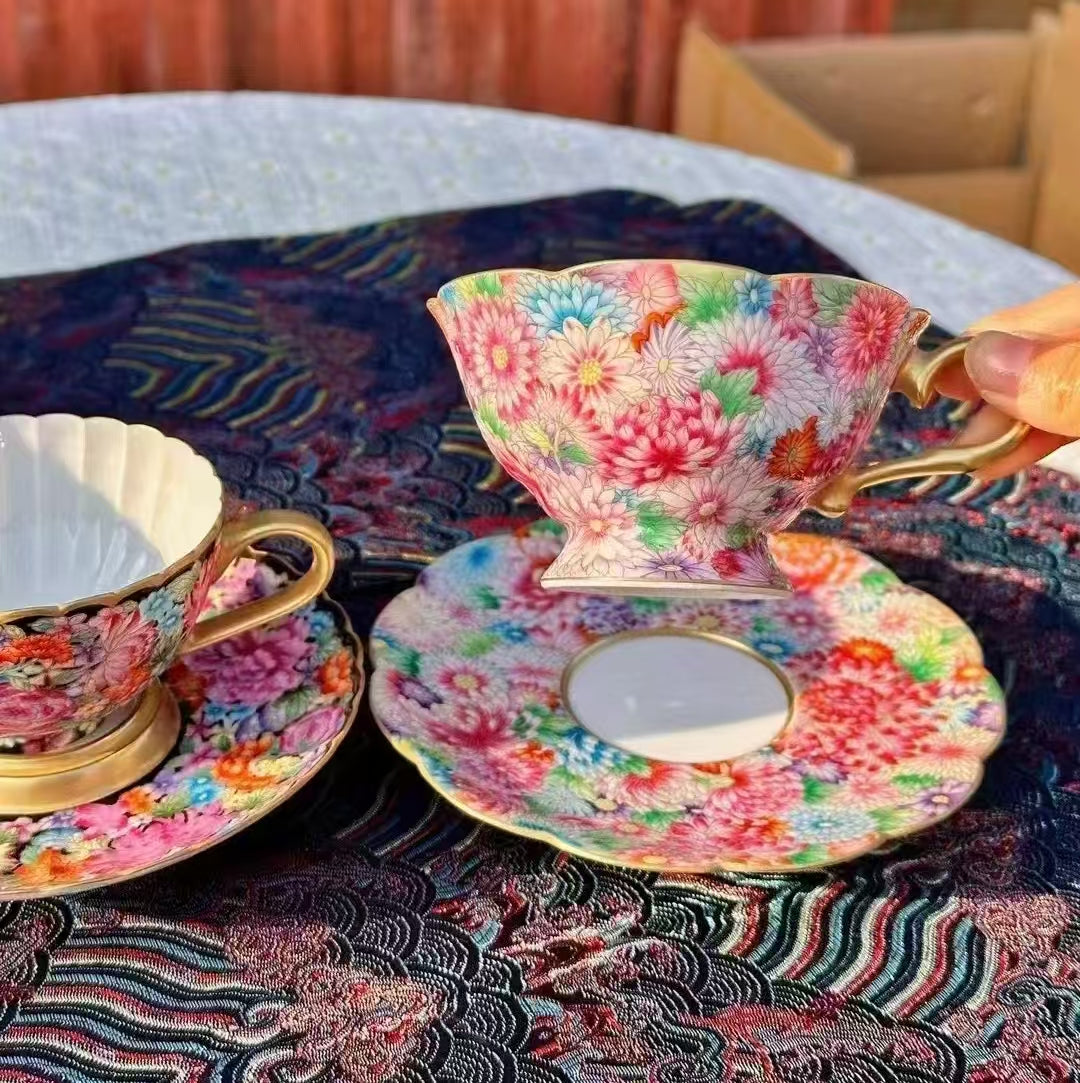 Enamel Kaleidoscope Coffee Cup