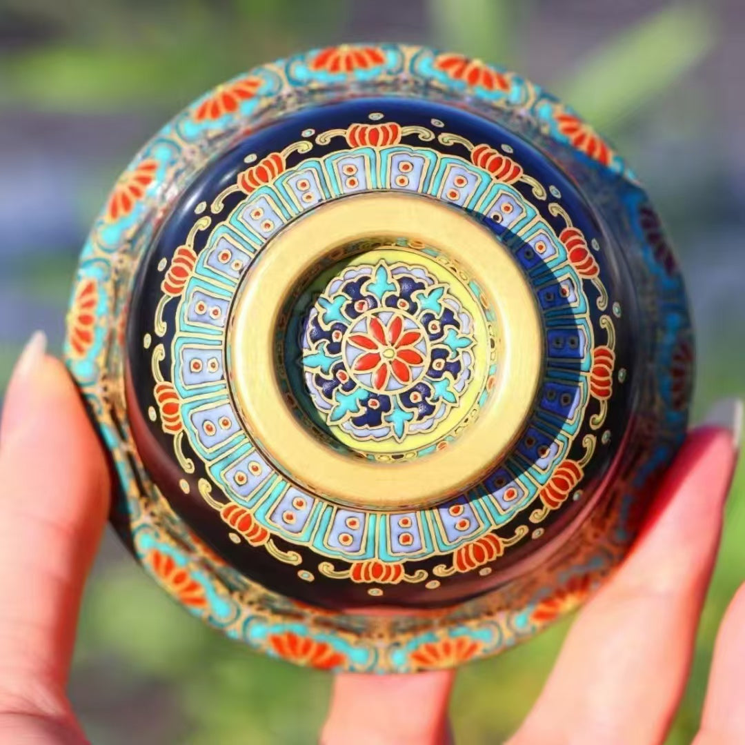 Ebony Glazed Dunhuang Pressed Hand Cup🌸