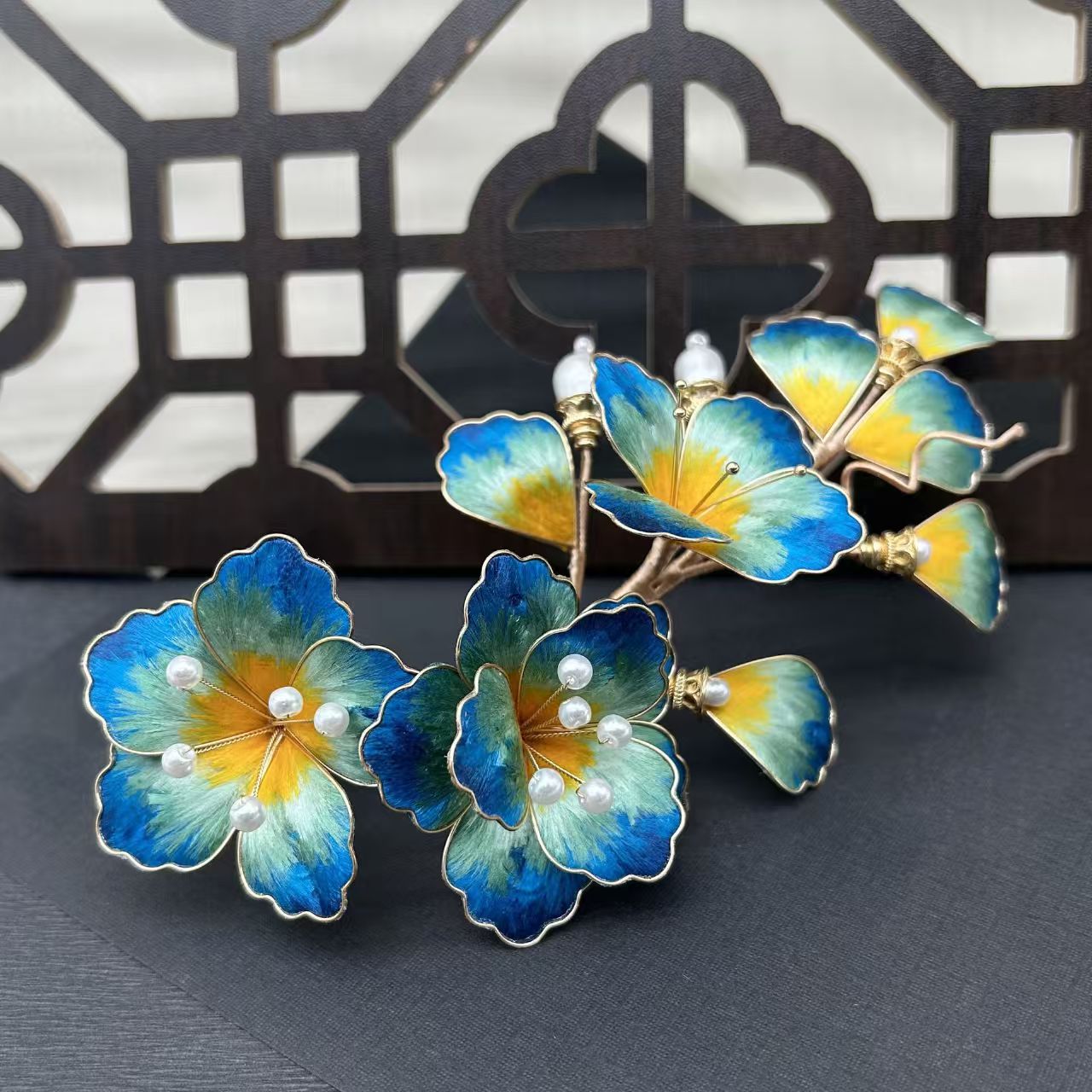 Blue Flower Hair Clip