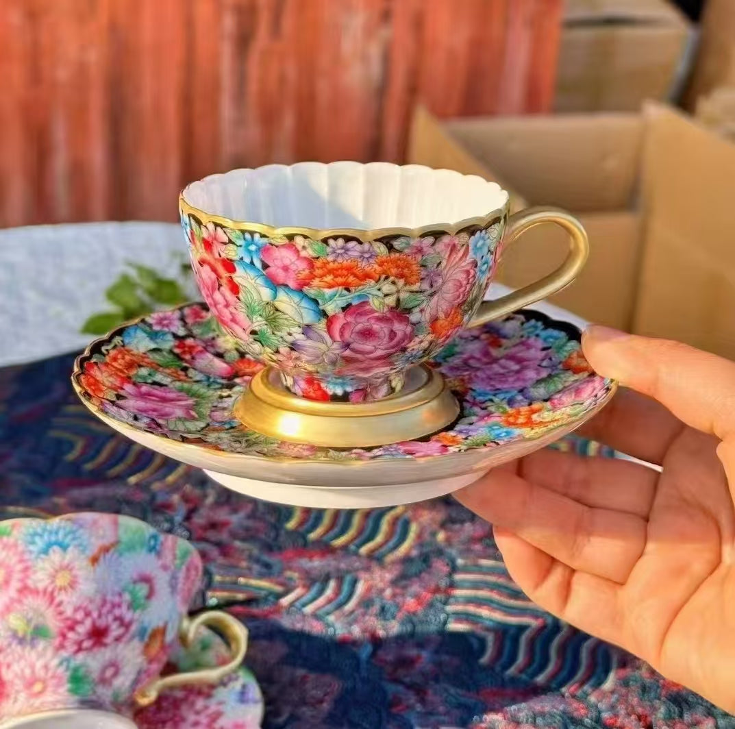 Enamel Kaleidoscope Coffee Cup